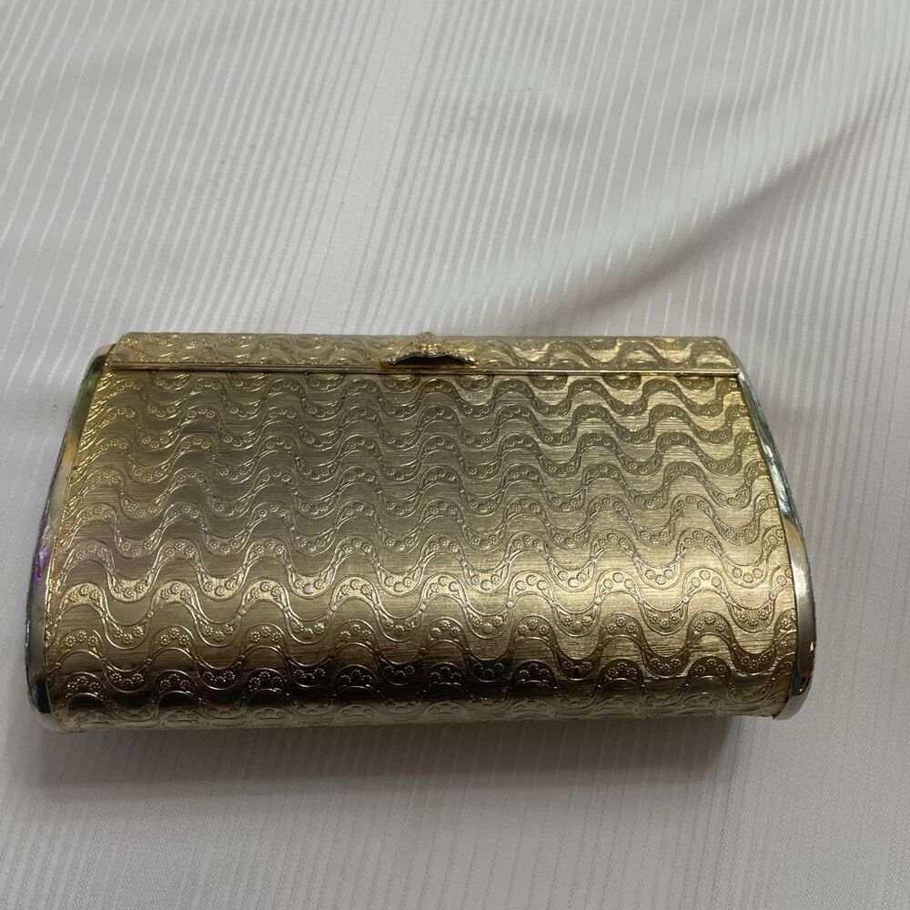 Walborg Italy Vintage Hard Shell Clutch Purse Handbag READ DESCRIPTION